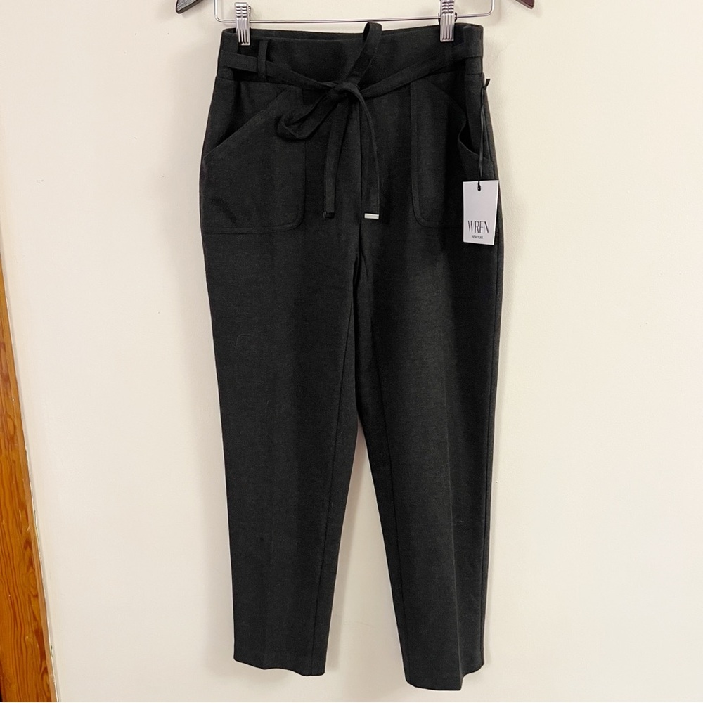 Wren New York Gray Tie Waist Pull on Trousers Size Small NEW